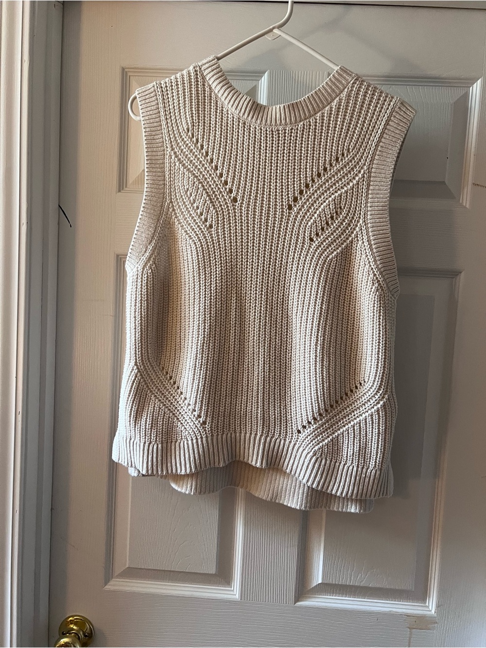 Sonoma Sleeveless Knit Sweater Vest in Cream XL
